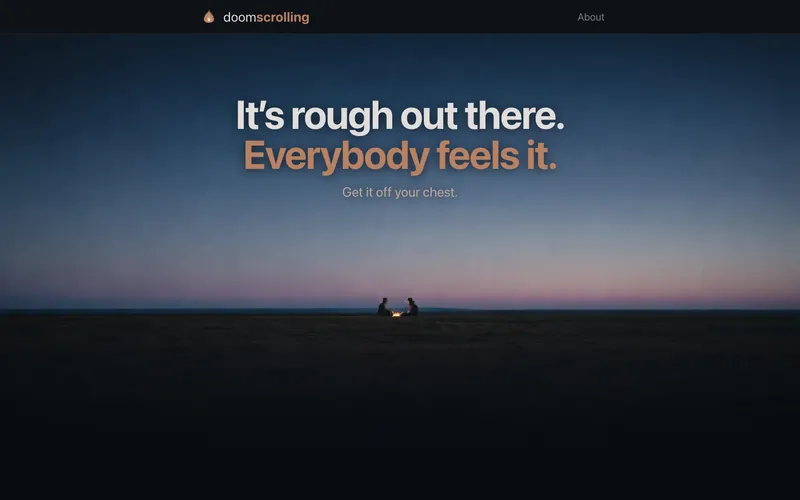 Doomscrolling anonymous text sharing interface