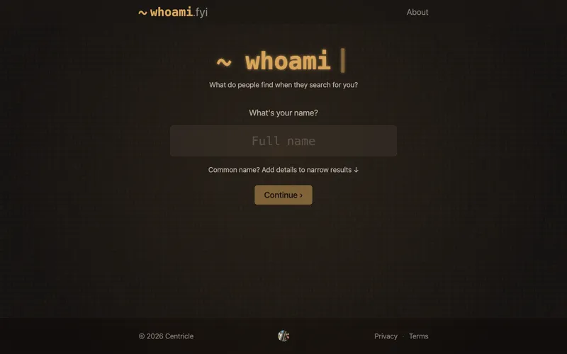 whoami.fyi search collision detection tool